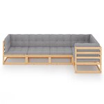 Salon de jardin meuble d'extérieur ensemble de mobilier 5 pièces avec coussins bois de pin massif 02_0016341