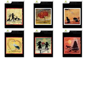 Lot de 6 cartes - voeux 5 - peintures monique meyer