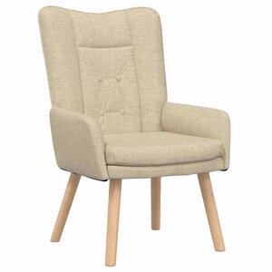 vidaXL fauteuil Crème 63 x 67 x 94 cm Tissu et contreplaqué