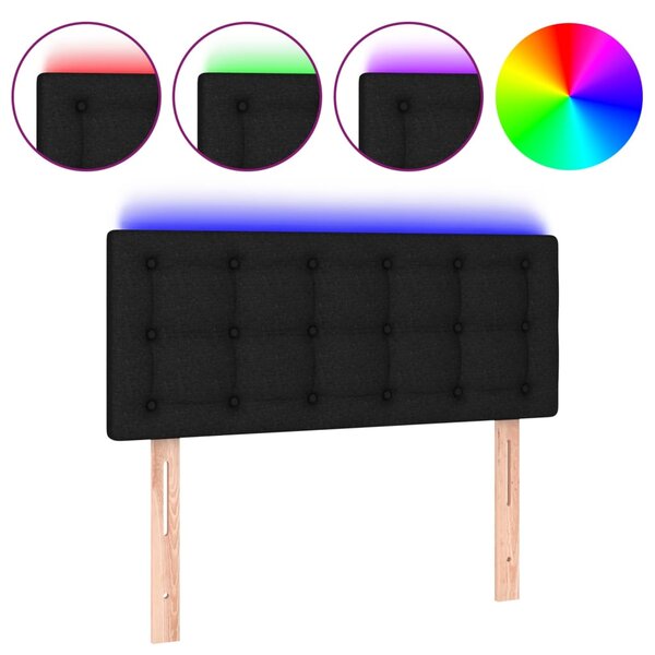 vidaXL Tête de lit à LED Noir 90x5x78/88 cm Tissu