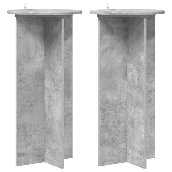 vidaXL Support de Plante 2 pièces Gris béton 40 x 40 x 80 cm