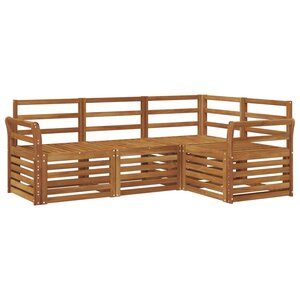 vidaXL Ensemble de canapés d'extérieur 4 pc Naturel Polyester