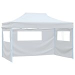 vidaXL Tente pliable de réception avec 3 parois 291x413x315 cm Blanc