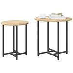 vidaXL Ensemble de tables d'appoint 2 Pièces Chêne Sonoma et noir