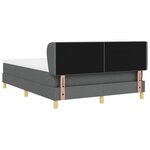 Lit à ressort box avec matelas en gris foncé  160x200 cm en tissu