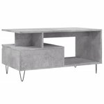 vidaXL Table basse Gris béton 90x49x45 cm Bois d'ingénierie