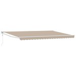 vidaXL Auvent Rétractable Beige 500 × 300 cm Tissu et Métal