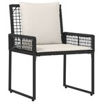 vidaXL Ensemble de meubles d'extérieur 4 Pièces Noir et blanc crème