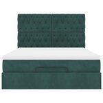 vidaXL Cadre de lit ottoman avec matelas vert foncé 140x200 cm velours