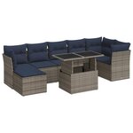 vidaXL Salon de jardin avec coussins 8 Pièces gris résine tressée acacia