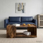 vidaXL Table basse Chêne fumé 90 x 50 x 33 cm Bois d'ingénierie