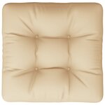 vidaXL Coussin de palette beige 50x50x12 cm tissu