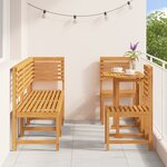 Ensemble de repas de jardin 6 pièces en acacia massif