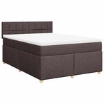 vidaXL Sommier à lattes de lit avec matelas Marron foncé 140x190 cm