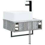 vidaXL Basin de lavage mural Sonoma gris 53 x 35 x 39 cm