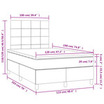 vidaXL Sommier à lattes de lit matelas et LED noir 120x190 cm tissu