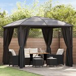 vidaXL Tonnelle avec rideaux 300x300x265 cm Anthracite