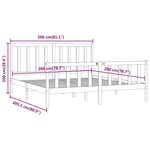 vidaXL Cadre de lit Noir Bois massif 200x200 cm