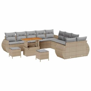 vidaXL Ensemble de canapé de jardin 13 Pièces beige et gris clair