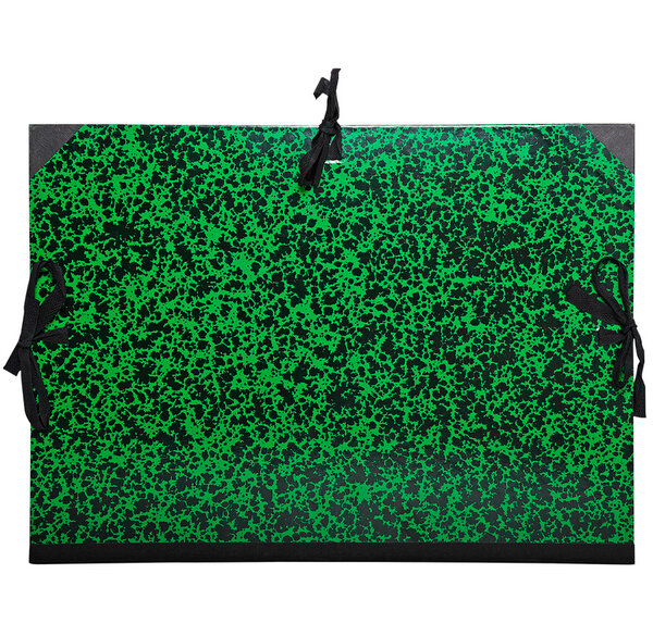 Carton à dessin Annonay avec 3 paires de cordons marbré vert 26x33cm EXACOMPTA