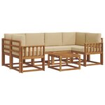 vidaXL Ensemble de canapés d'extérieur 7 pc Naturel et Beige