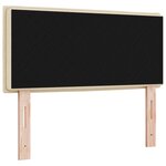 vidaXL Headboard LED Design Lignes Crème 90 cm Tissu