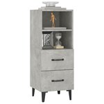 vidaXL Buffet Gris béton 34 5x34x90 cm Bois d'ingénierie