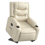 vidaXL Fauteuil inclinable électrique crème similicuir
