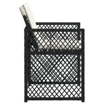 vidaXL Chaises de jardin lot de 4 avec coussins noir résine tressée