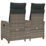 vidaXL Banc inclinable avec table 2 -Seater 126 x 65 x 112 cm