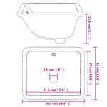 vidaXL Évier de salle de bain blanc rectangulaire céramique