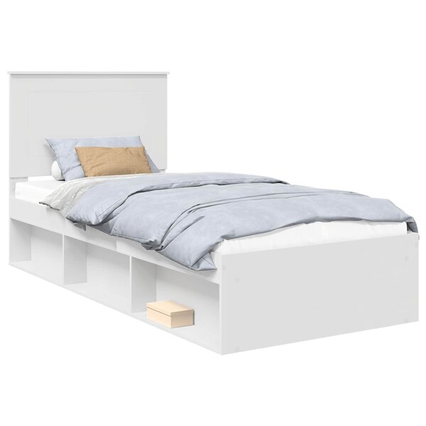 vidaXL Cadre de lit Blanc 90 x 200 cm Bois de pin massif