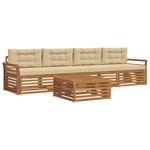 vidaXL Ensemble de canapés d'extérieur 5 pc Naturel et Beige