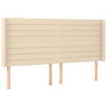 vidaXL Tête de lit avec oreilles Crème 183x16x118/128 cm Tissu