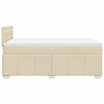vidaXL Sommier à lattes de lit avec matelas Crème 120x200 cm Tissu