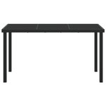 vidaXL Table de jardin noire 140x80x73 cm en verre trempé