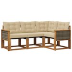 vidaXL Ensemble de canapés d'extérieur 4 Pièces Naturel et Beige