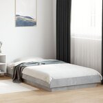 vidaXL Cadre de lit avec lumières LED gris béton 75x190 cm