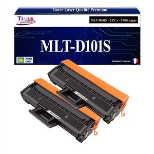 T3AZUR - 2x Toners compatibles avec Samsung MLT-D101S pour Samsung SCX-3400 SCX-3400F SCX-3401 SCX-3405 SCX-3405F SCX-3405FW SCX-3405W SF-760P