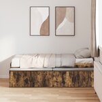vidaXL Lit de rangement Chêne fumé 90x200 cm