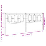 vidaXL Tête de lit métal noir 200 cm