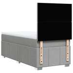 vidaXL Sommier à lattes de lit avec matelas Gris clair 100x200cm Tissu