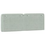 vidaXL Coussin de tête de lit gris clair 120 cm velours