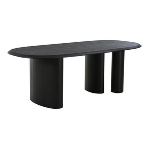 Table à manger placage frêne noir 100x220x76 cm