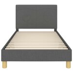 vidaXL Cadre de lit pour enfants avec tête de lit Gris foncé tissu