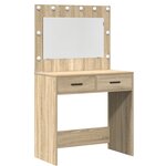 Ensemble de coiffeuse 3 pièces avec LED en chêne Sonoma en bois d'ingénierie