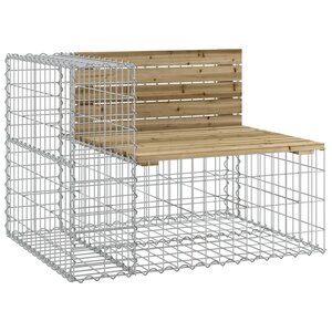 vidaXL Banc de jardin design gabion 92x71x65 5cm bois de pin imprégné
