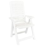 vidaXL Ensemble à manger de jardin 3 Pièces Blanc Polypropylène