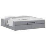 VidaXL Cadre de lit ottoman et matelas gris clair 160x200cm tissu