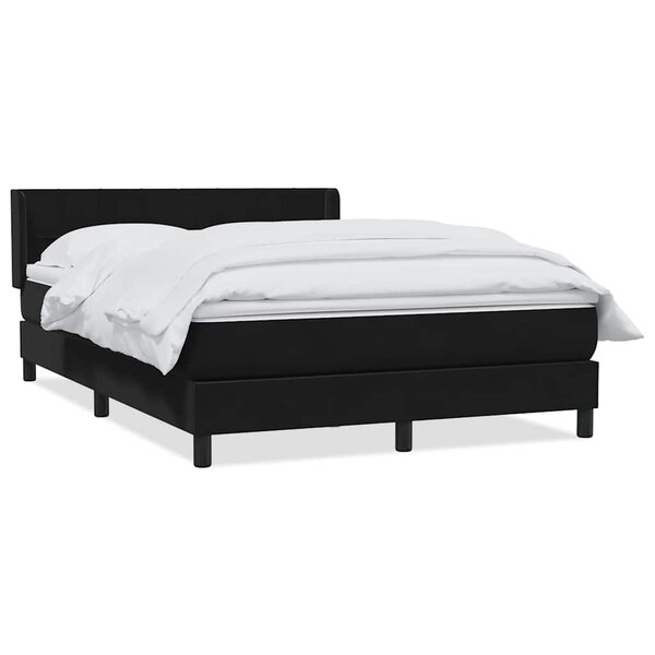 vidaXL Sommier à lattes de lit avec matelas noir 160x210 cm velours